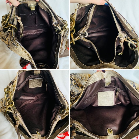 RARE⚡️COACH Limited Edition Hamptons Embossed Python Turnlock Hobo - Picture 10 of 16